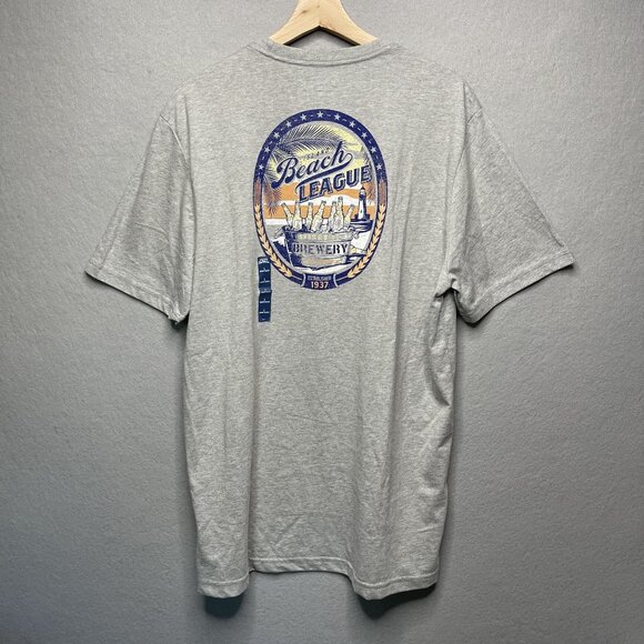 Izod Saltwater Shoreside Brewery Graphic Tee L Heather Grey - Picture 6 of 8